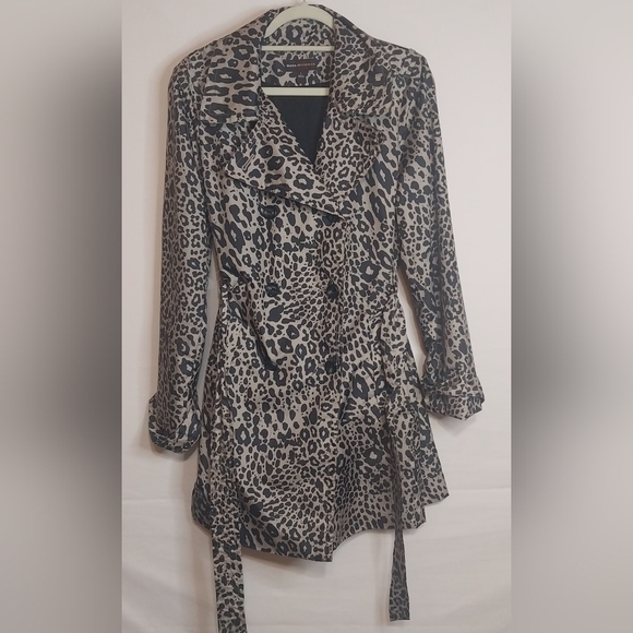 Dana Buchman Jackets & Blazers - Dana Buchman Leopard Print Trench Peacoat Jacket, Size L